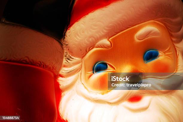 50 S Retro Santainternamente Iluminado Foto de stock y más banco de imágenes de Papá Noel - Papá Noel, Antigualla, Barba - Pelo facial