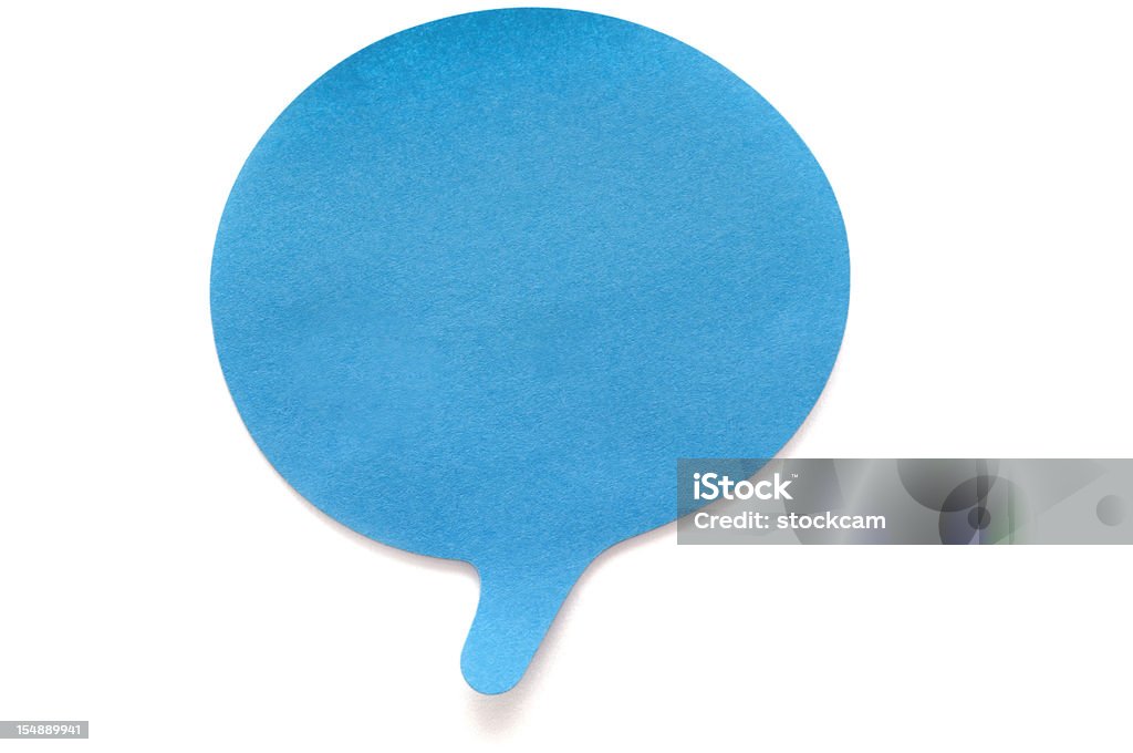 Blau-Sprechblase Postit auf Weiß - Lizenzfrei Sprechblase Stock-Foto