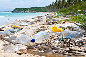 Ocean Dumping - Total pollution on a Tropical beach