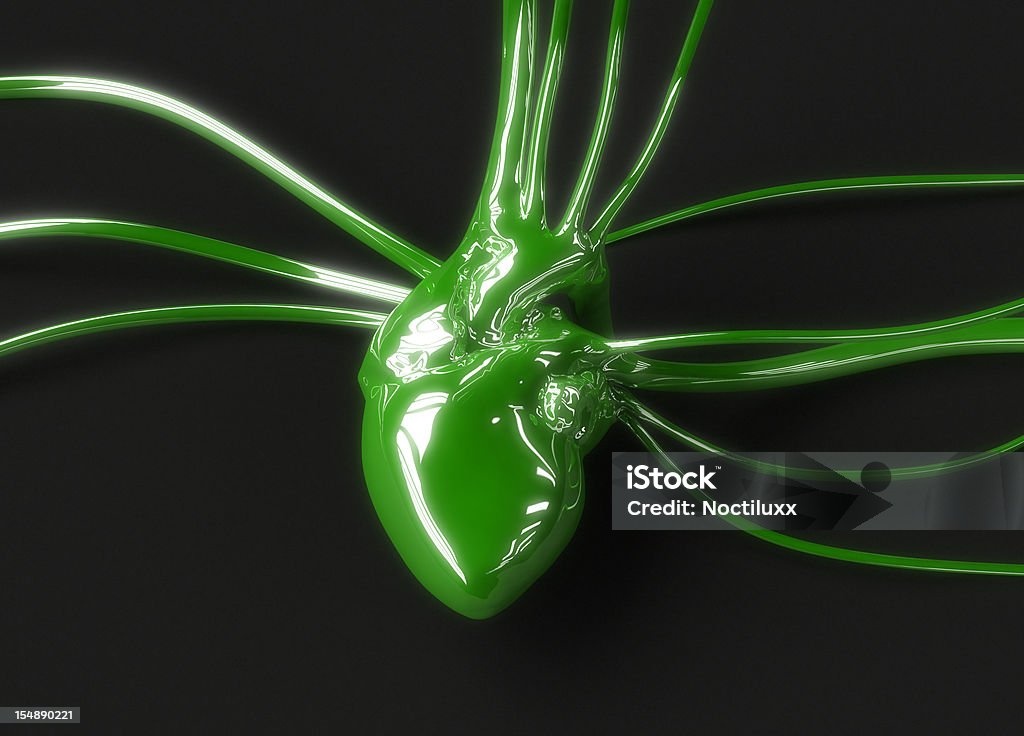 Coração de plástico verde - Foto de stock de Abstrato royalty-free
