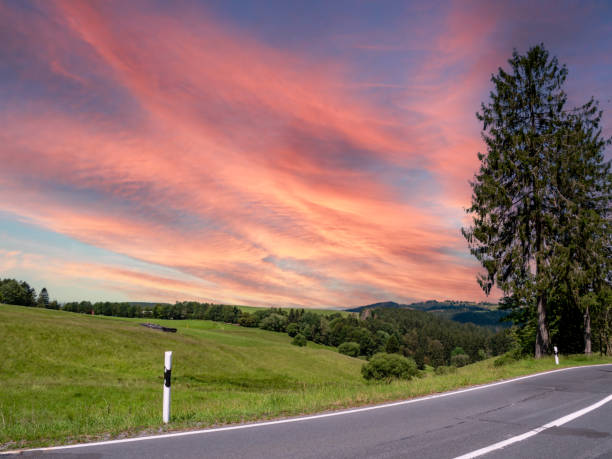 Thuringian forest mountains recreation area in Germany