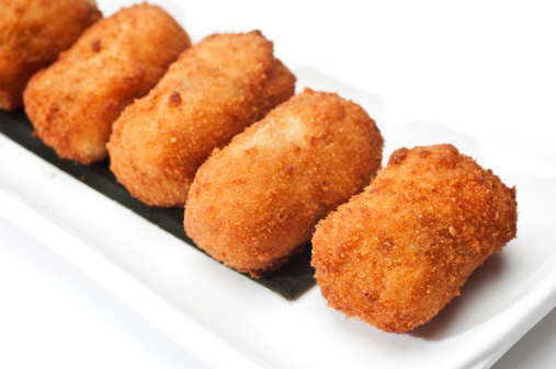 Cod Fish Croquettes on white background
