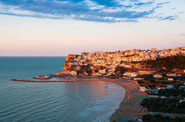 Peschici is a town in the Apulia region of southeast Italy. Famous seaside resorts, its territory belongs to the Italian National Park of Gargano. The town sits over a karst spur facing the sea, with a height of more than 100 meters.