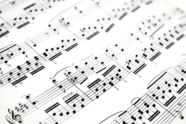 istock Close-up of sheet music background 154891222