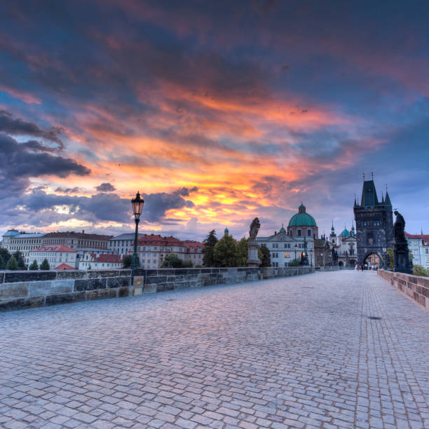 istock Charles bridge in Prague during sunrise 154891306