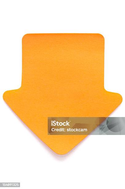 Orange Pfeil Postit Stockfoto und mehr Bilder von Pfeilzeichen - Pfeilzeichen, Büromaterial, Daten