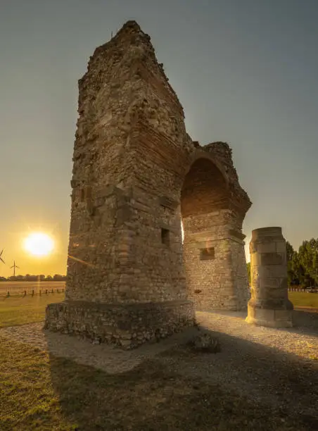 Photo of Heathens' Gate in Petronell Carnuntum during sunset