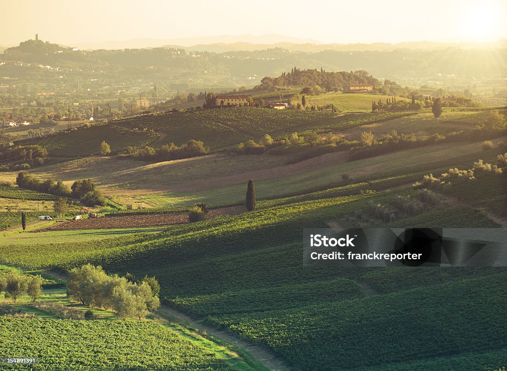 Toskanische Landschaft weit von hills-Italien - Lizenzfrei Texanisches Hill Country Stock-Foto