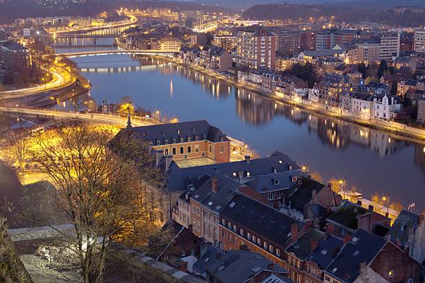Namur at night stock photo