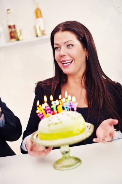 istock Woman getting a birthday cake 154894055