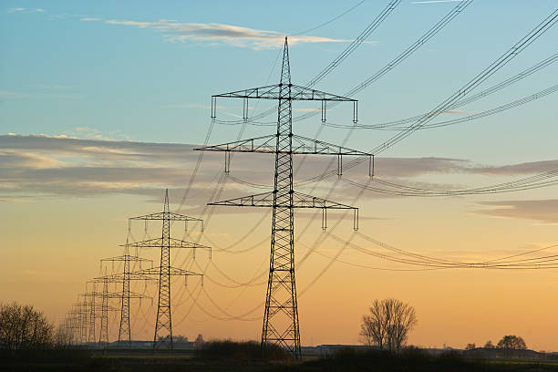 istock large power pylons in sunset 154894117