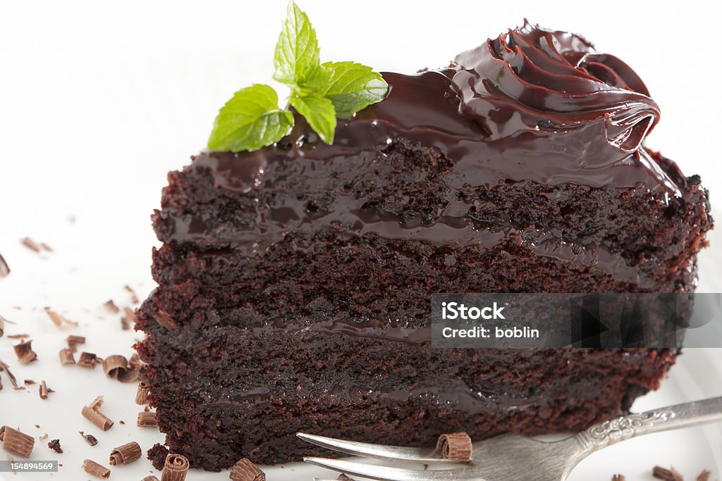 Bolo de Chocolate com Ganache Frosting - Royalty-free Bolo - Sobremesa Foto de stock