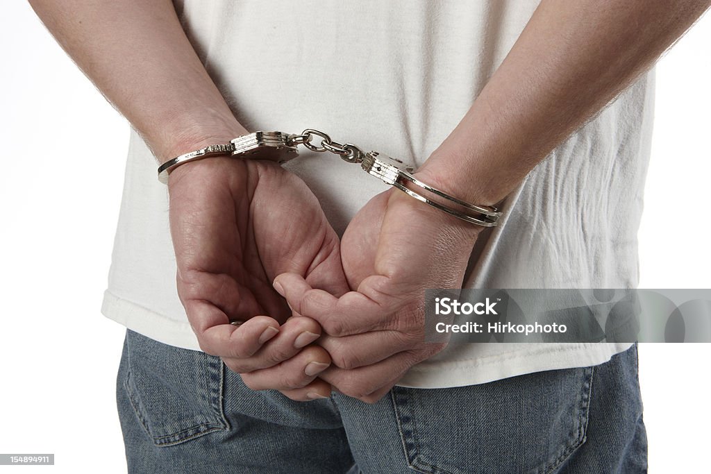 Homem handcuffed - Foto de stock de Adulto royalty-free