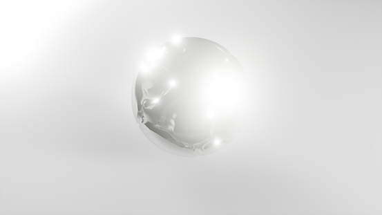Silver sphere. Computer generated 3d render