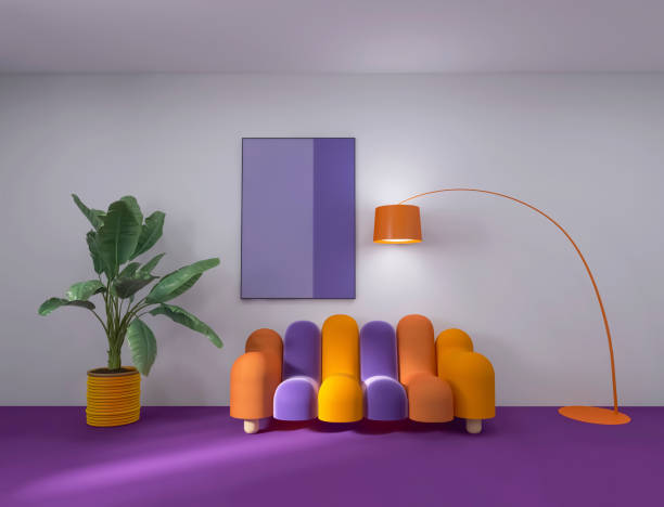 istock Creative living room interior 3d render, 3d illustration 1549009748