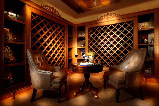 ワインワインセラー - wine cellar basement wine bottle ストックフォトと画像