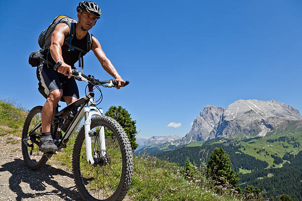istock Scenic mountainbiking in the Dolomites 154902171