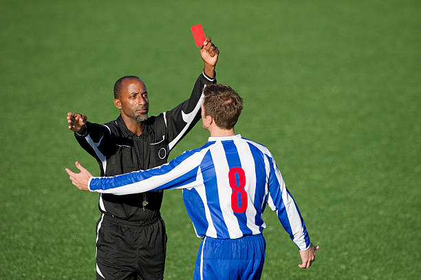 Soccer Player & Referee  referee stock pictures, royalty-free photos & images