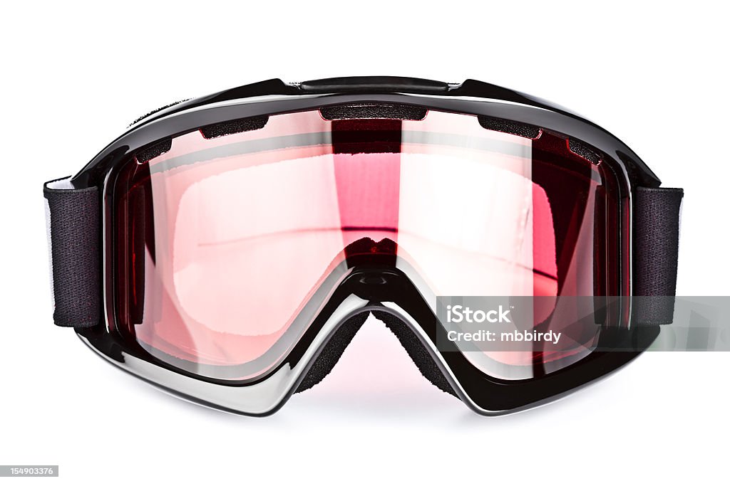 Óculos de esqui, isolado no fundo branco - Foto de stock de Óculos de Esqui royalty-free