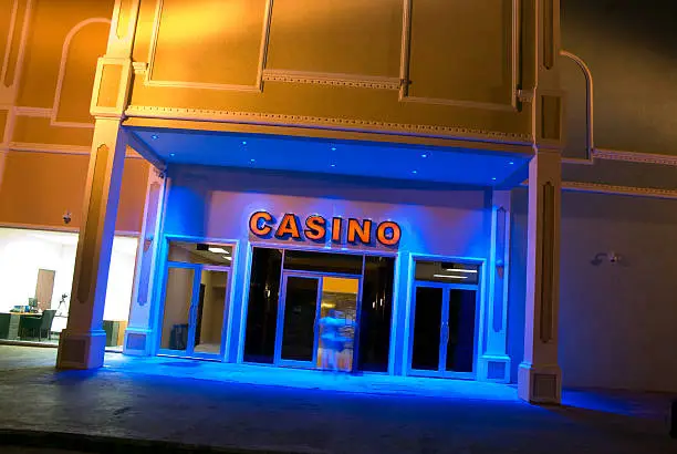 Photo of Casino entrance colorfully lit