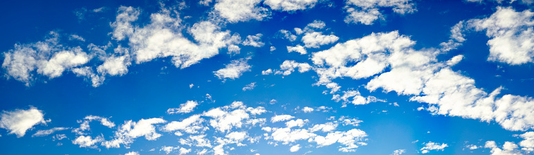 White cloud in the blue sky. Summer. Web bsnner.