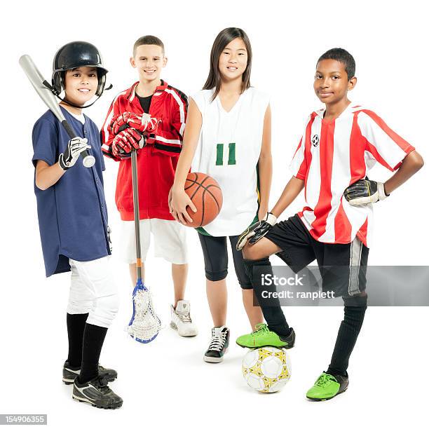 Дети В Спортивный Костюмизолированные — стоковые фотографии и другие картинки Ребёнок - Ребёнок, Подросток, Спорт