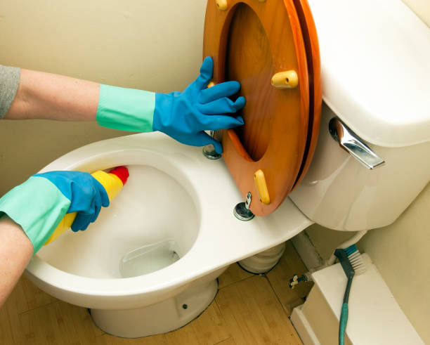 Cleaning the toilet It has to be done. bleach stock pictures, royalty-free photos & images