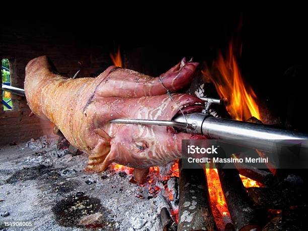 Porchetta Stock Photo - Download Image Now - Spit Roasted, Barbecue Grill, Celebration