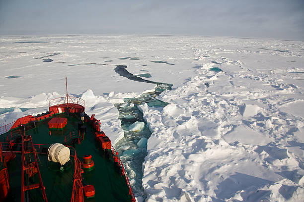 северный ледовитый океан с пак перед собой вводное упражнение - pack ice стоковые фото и изображения