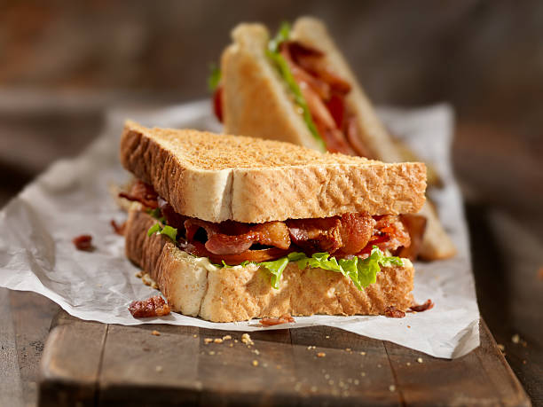Bacon, Lettuce and Tomato Sandwich with Mayo and French Fries -Photographed on Hasselblad H3D2-39mb Camera