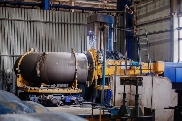 istock Large CNC tube bender in pipe factory 1549113679