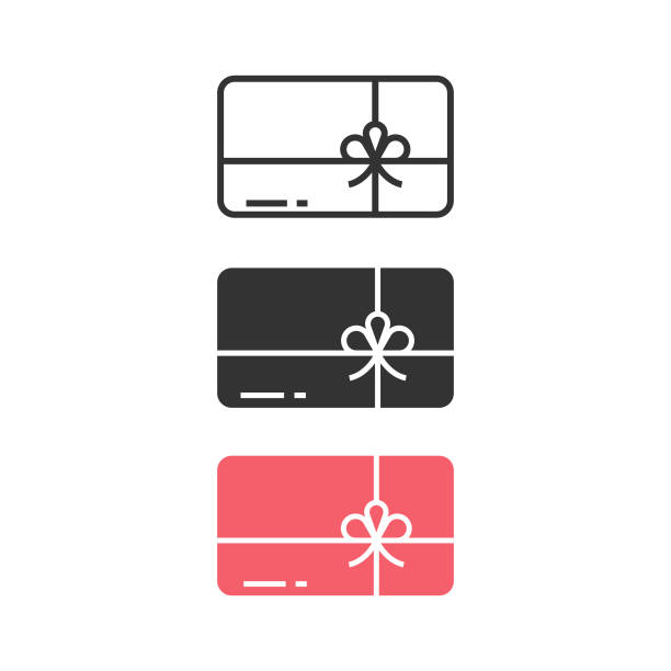zestaw ikon kart podarunkowych projekt wektorowy. - gift card illustrations stock illustrations