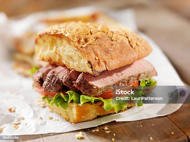 Steaksandwich Mit Pommes Frites Stockfoto und mehr Bilder von Sandwich - Sandwich, Steak, Rindfleisch