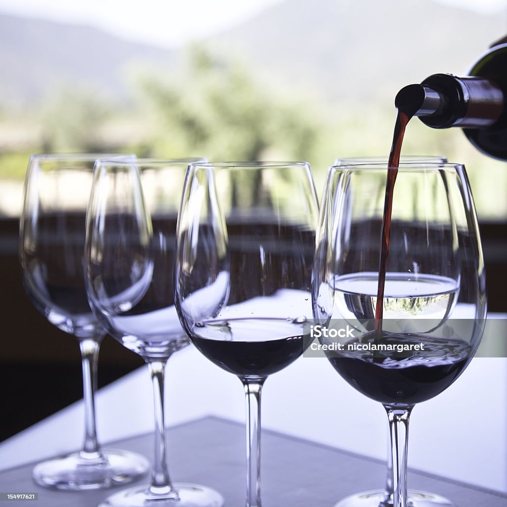Degustación de vinos de viñedos de fondo - Foto de stock de Chile libre de derechos