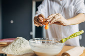 Woman preparing dough