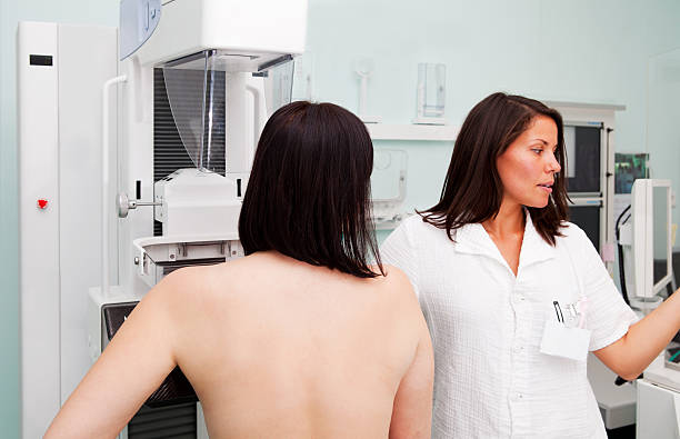 istock Nurse with young women having a mammogram 154917866