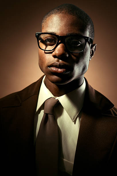 istock Vintage Nerd Man in Brown Tones 154918197