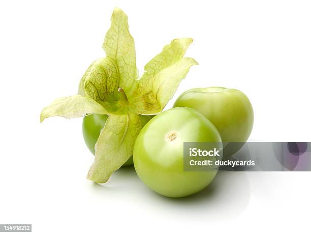 Three Fresh Tomatillos Stock Photo - Download Image Now - Tomatillo, Cut Out, Freshness