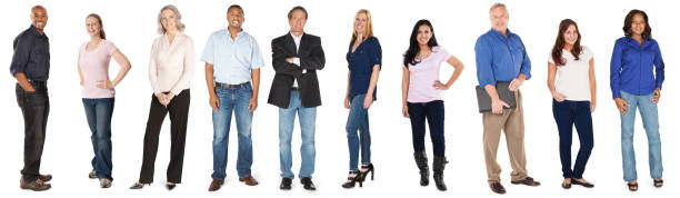 istock Happy Diverse Group of Adults Isolated on White Background 154918542