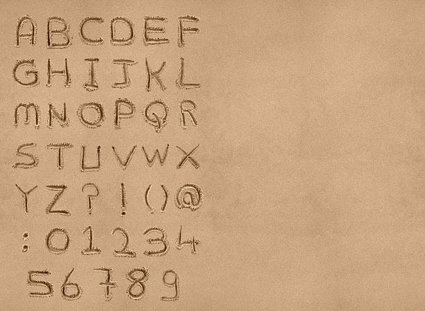 areia alfabeto com traçado de recorte - alphabetical order fotos imagens e fotografias de stock