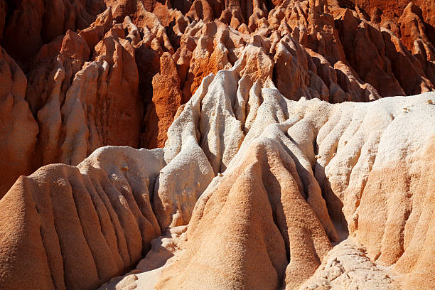 Colorful sandstone cliff in Portugal. stock photo