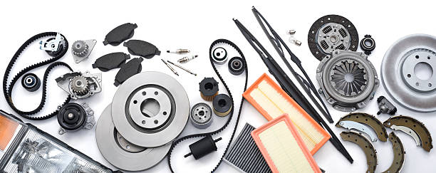Automotive Parts Car parts with clipping path. brake disc photos stock pictures, royalty-free photos & images