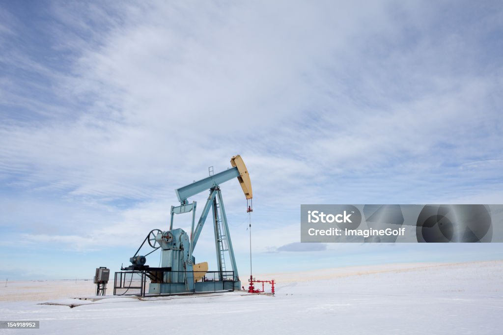 Pumpjack azul - Royalty-free Bomba Petrolífera Foto de stock