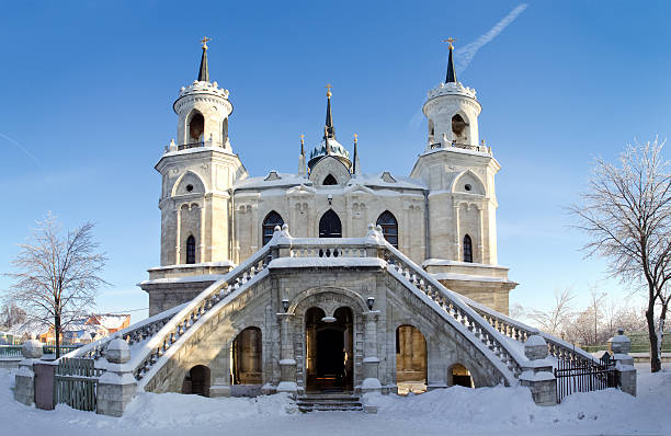 The Church of Vladimir's Icon of Our Lady / The Christmas Church in Bykovo (Russia, near Moscow)  is the only church in Russia which is built in pseudo-Gothic style. The architect is Basil Bazhenov.