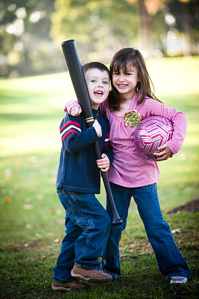 istock Brother and Sister Hugging Playing Sports 154919330
