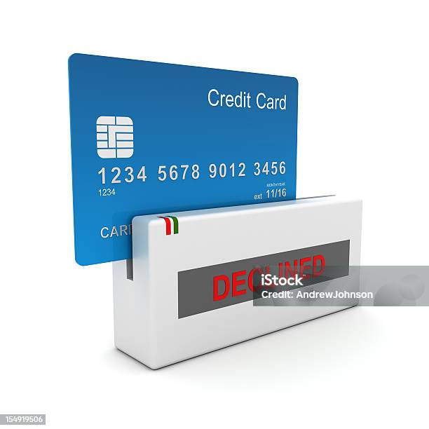 Credit Card Purchase Declined Stock Photo - Download Image Now - Credit Card, Reduction, Blue