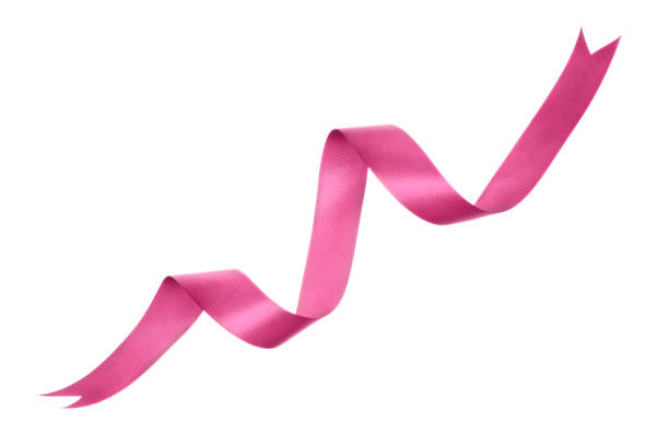 beautiful pink satin ribbon close-up, shiny beautiful pink satin ribbon