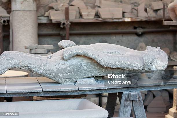 Pompei Fu Distrutto Dalleruzione Del Vesuvio Vittima - Fotografie stock e altre immagini di Mummificato