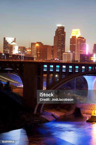 Minneapolis Cityscape Stock Photo - Download Image Now - Architecture, Blue, Bridge - Built Structure