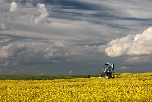 istock Blue Oil Industry Pumpjack in Alberta 154919965